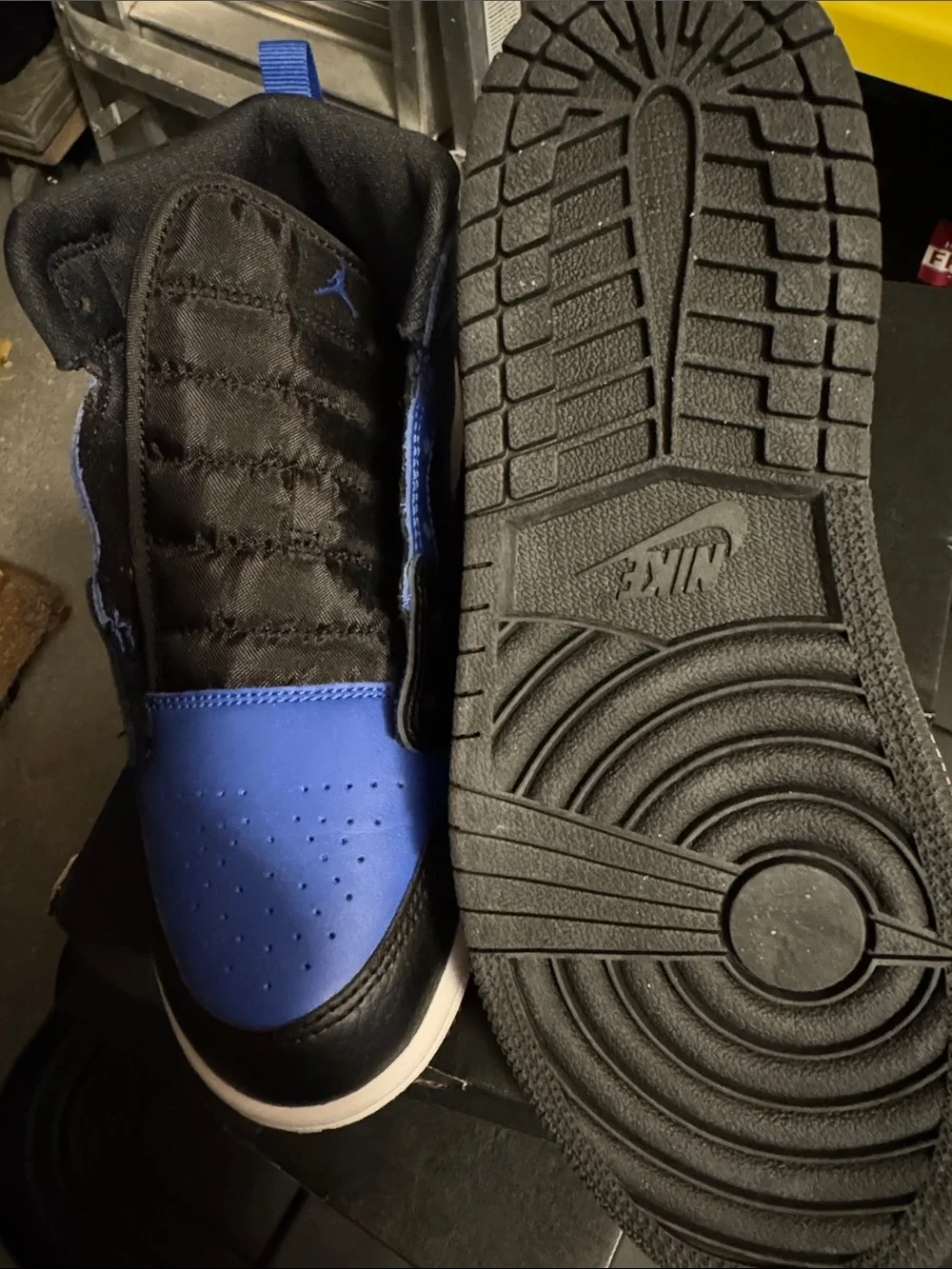 Nike Jordan 1 mid Black and Royal Blue High-Top Sneakers